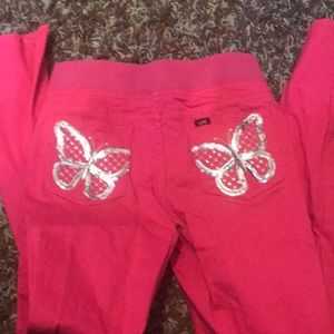 Girls pink jeggings
